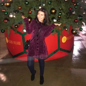 Carole Wang Burgundy Knit Cardigan size M EUC